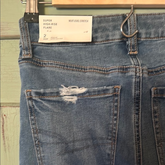 American Eagle Outfitters Blue Flare Jeans - Picture 2 of 4